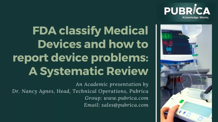 fda classify medical devices and how to report