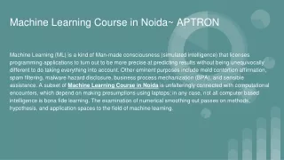 Machine Learning Course in Noida