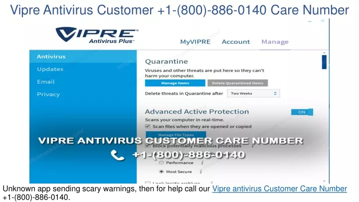 vipre antivirus customer 1 800 886 0140 care number