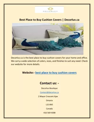 Best Place to Buy Cushion Covers Decorluv.ca