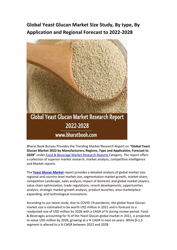 global yeast glucan market size study by type