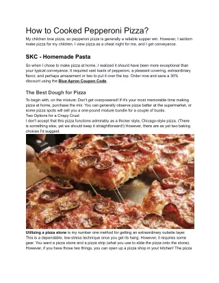 how to cooked pepperoni pizza my children love