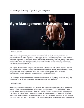 5 advantages of having a gym management system