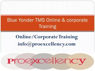 blue yonder tms online corporate training