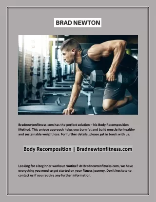 Body Recomposition | Bradnewtonfitness.com