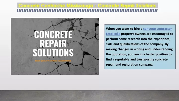 concrete contractor mississauga concrete repair solutions