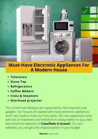 Must-Have Electronic Appliances For A Modern House