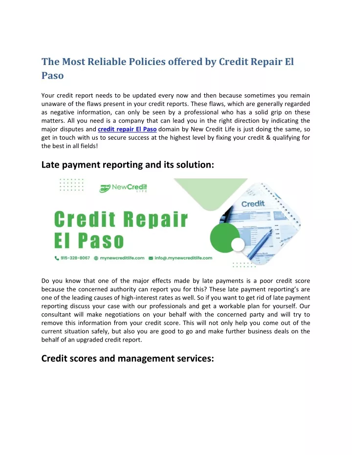 the most reliable policies offered by credit