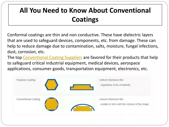 all you need to know about conventional coatings