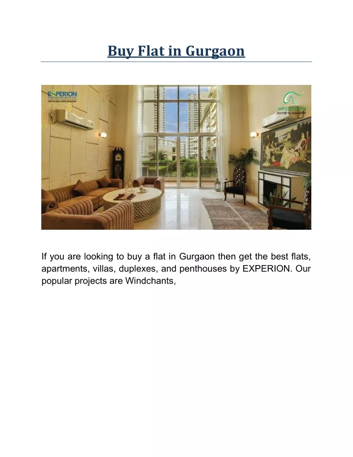 buy flat in gurgaon