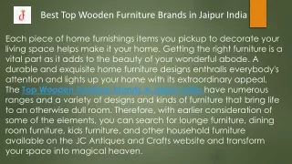 Best Top Wooden Furniture Brands in Jaipur India