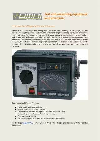 test and measuring equipment instruments