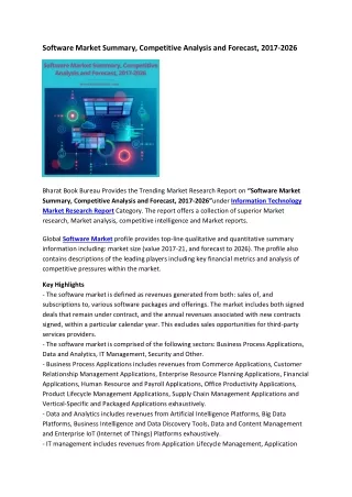 software market summary competitive analysis