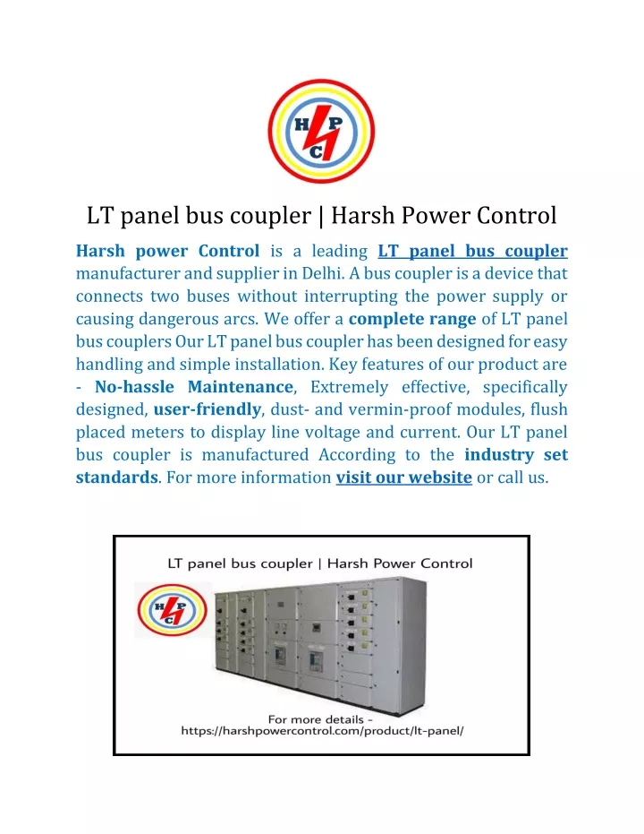 lt panel bus coupler harsh power control