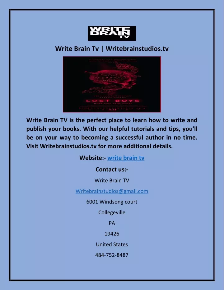 write brain tv writebrainstudios tv