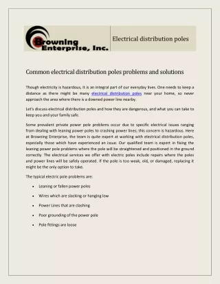 electrical distribution poles
