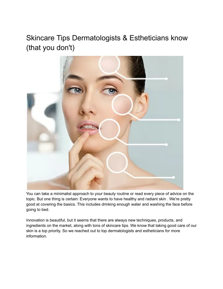 skincare tips dermatologists estheticians know