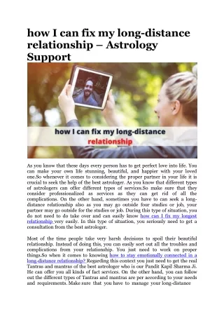 how i can fix my long distance relationship astrology support