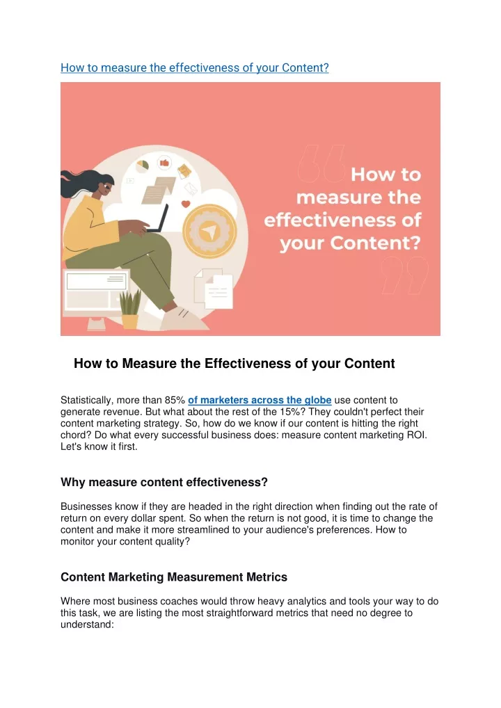 how to measure the effectiveness of your content