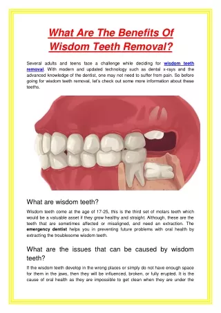 what are the benefits of wisdom teeth removal
