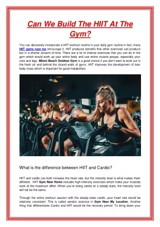 can we build the hiit at the gym
