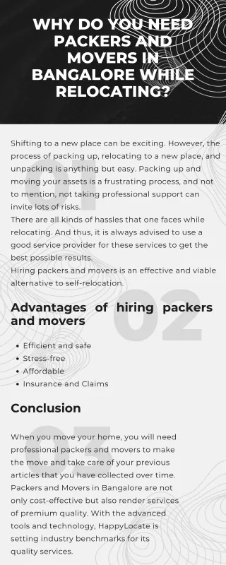 why do you need packers and movers in bangalore