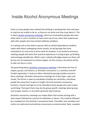 inside alcohol anonymous meetings