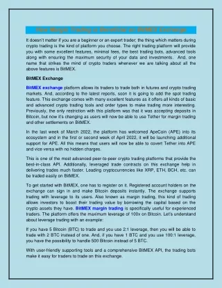 how margin trading is beneficial on bitmex