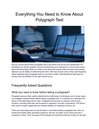 Everything You Need to Know About Polygraph Test