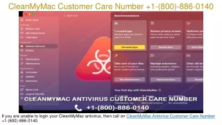 CleanMyMac Customer Care Number  1-(800)-886-0140