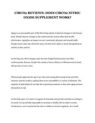 CircO2 Reviews: does circo2 nitric oxide supplement work?