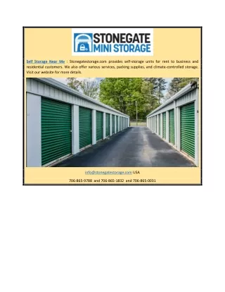 Self Storage Near Me | Stonegatestorage.com
