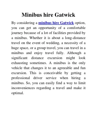 minibus hire Gatwick