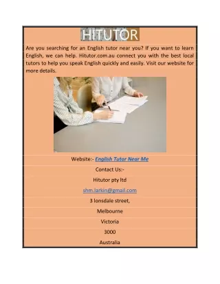English Tutor Near Me  Hitutor.com