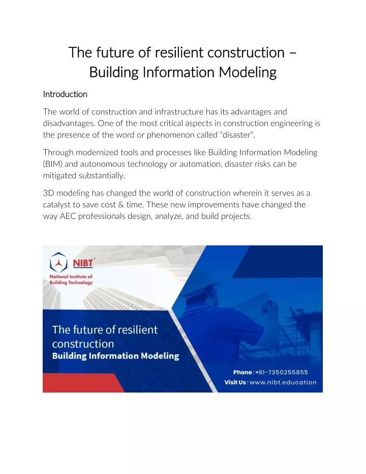 the future of resilient construction the future