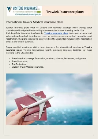 Trawick Insurance plans