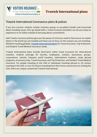 Trawick International plans