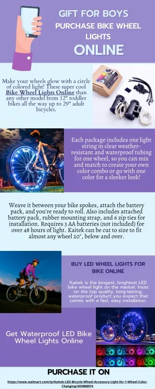 LED Bike Wheel Light  - Gift for Boys