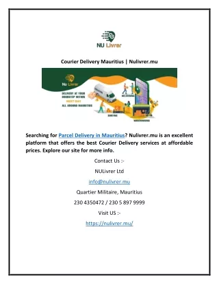 Courier Delivery Mauritius | Nulivrer.mu