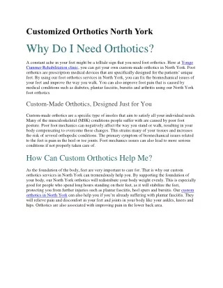 customized orthotics north york why do i need