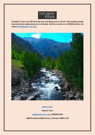 Denver & Colorado Sightseeing Tours Explorer Tours