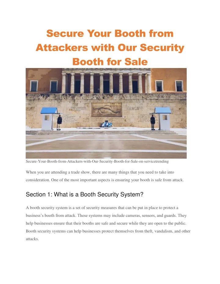 secure your booth from attackers with