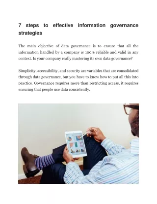 7 steps to effective information governance