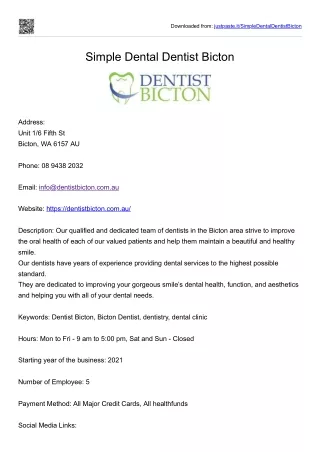 Simple Dental Dentist Bicton