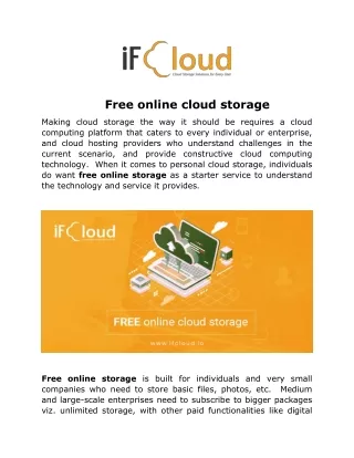 free online cloud storage