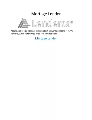 mortage lender