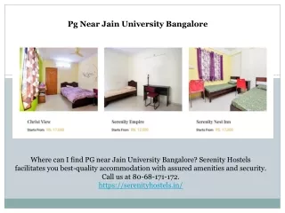Pg Near Jain University Bangalore