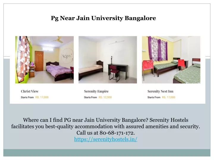 pg near jain university bangalore