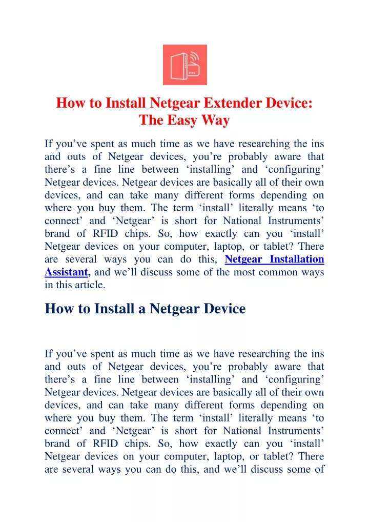 how to install netgear extender device the easy