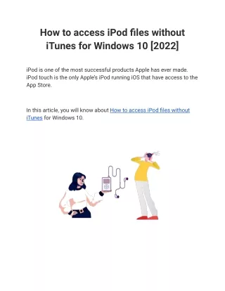 how to access ipod files without itunes